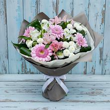 Букет цветов из:  Герберы, Альстромерии и Хризантемы в Придорожной