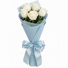 Букет 5 Белых роз Проуд в Придорожной