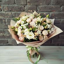 Букет цветов из:  Альстромерии, Розы и Хризантемы в Придорожной