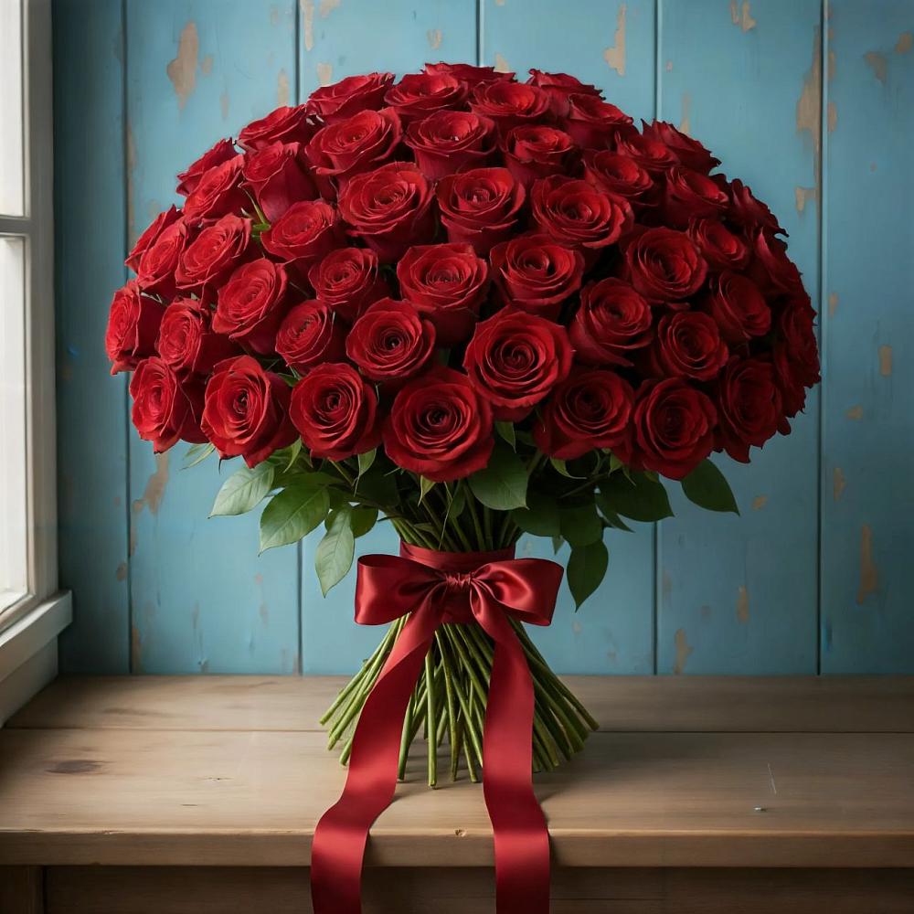 Букет Красные розы Блэк Меджик в Придорожной