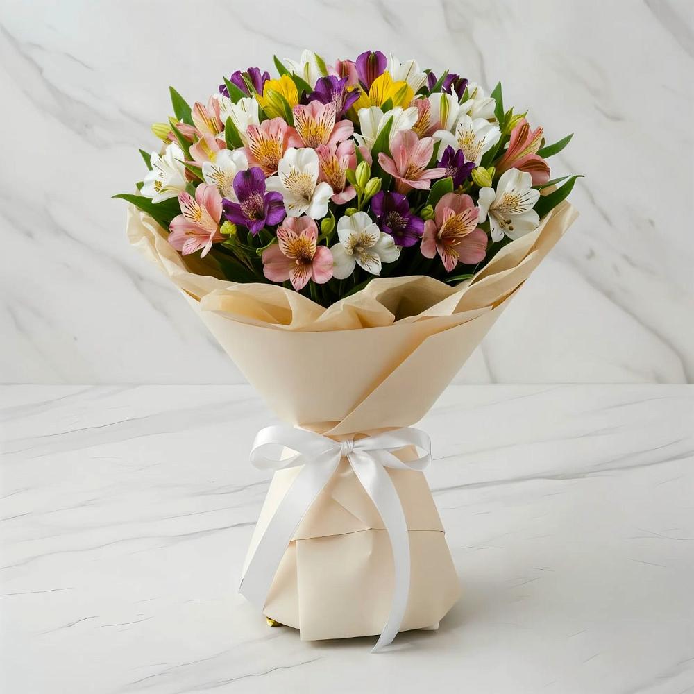 Букет цветов из: Альстромерии в Придорожной