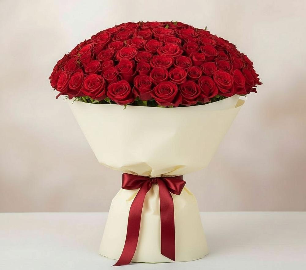 Букет 101 Красная роза Милано в Придорожной
