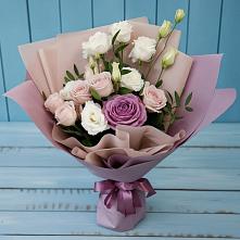 Букет цветов из:  Розы и Лизиантусы #REPLACE_PRED# Придорожной