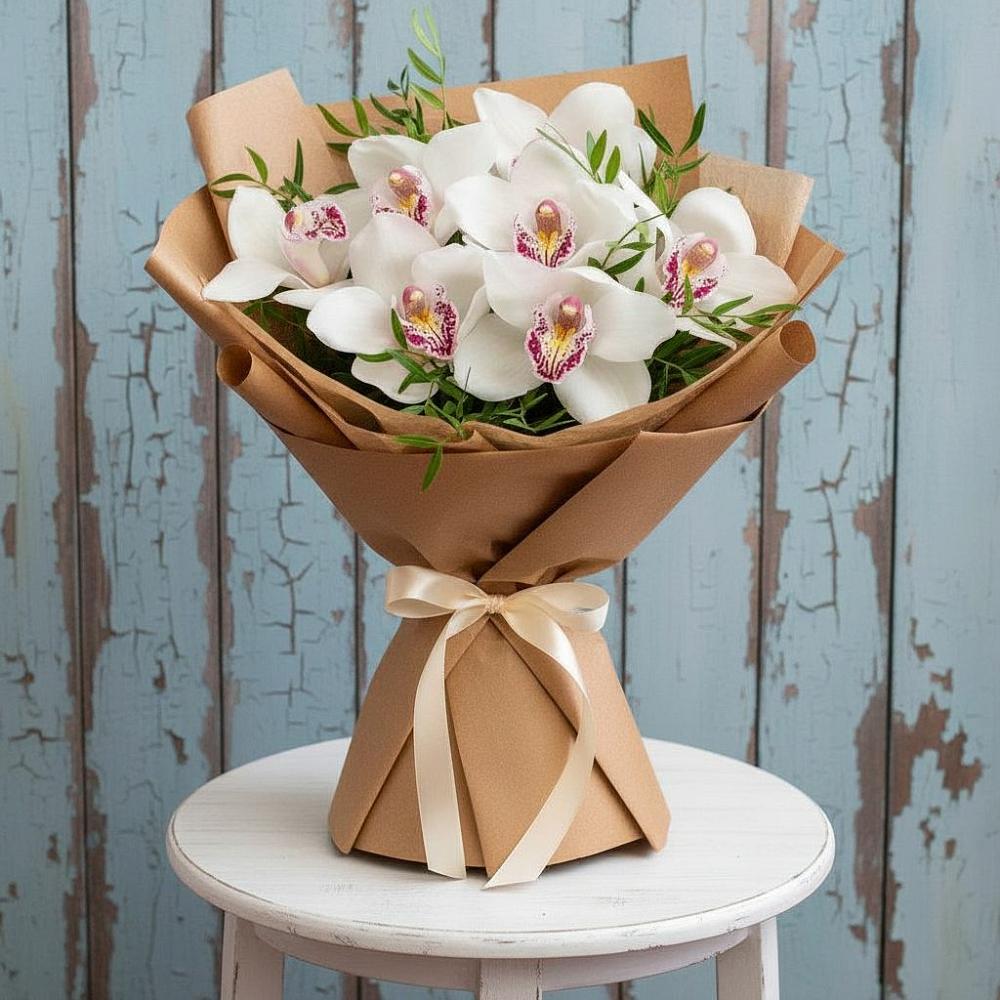 Букет цветов из: Орхидеи и Розы в Придорожной