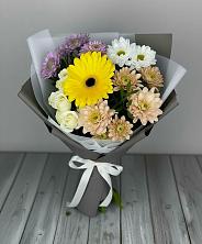 Букет цветов из:  Розы, Герберы и Хризантемы в Придорожной