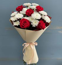 Букет цветов из:  Розы и Хризантемы в Придорожной