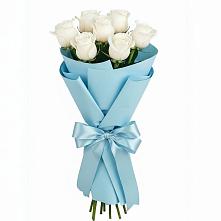 Букет 7 белых роз Проуд в Придорожной