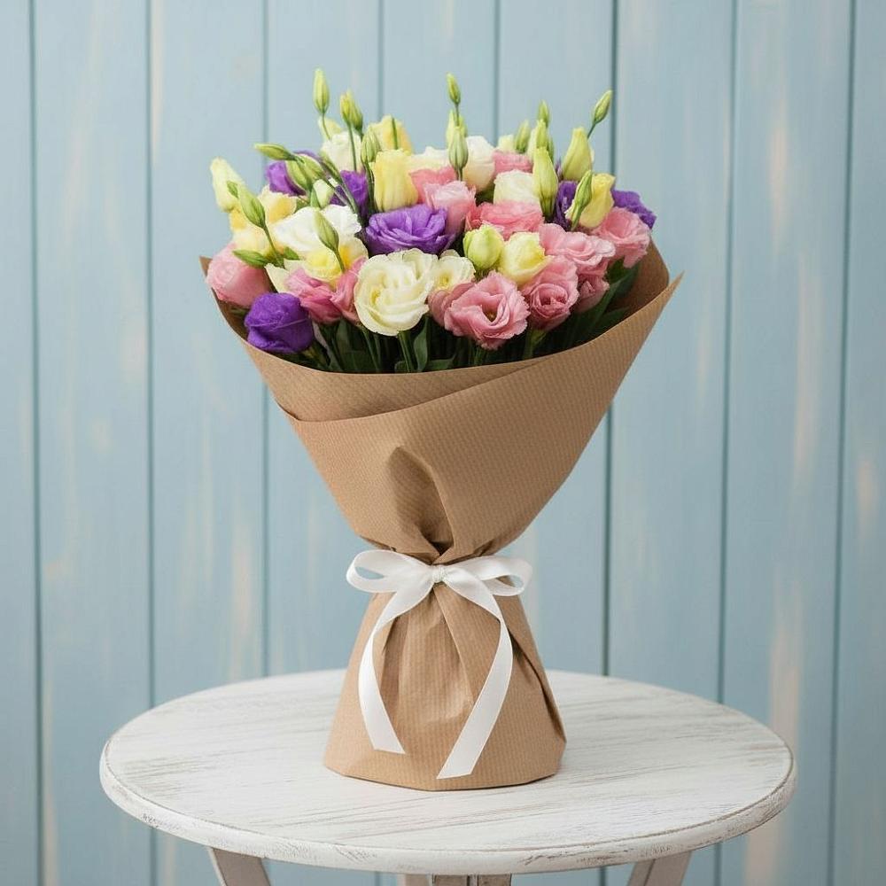 Букет цветов из: Лизиантусы в Придорожной