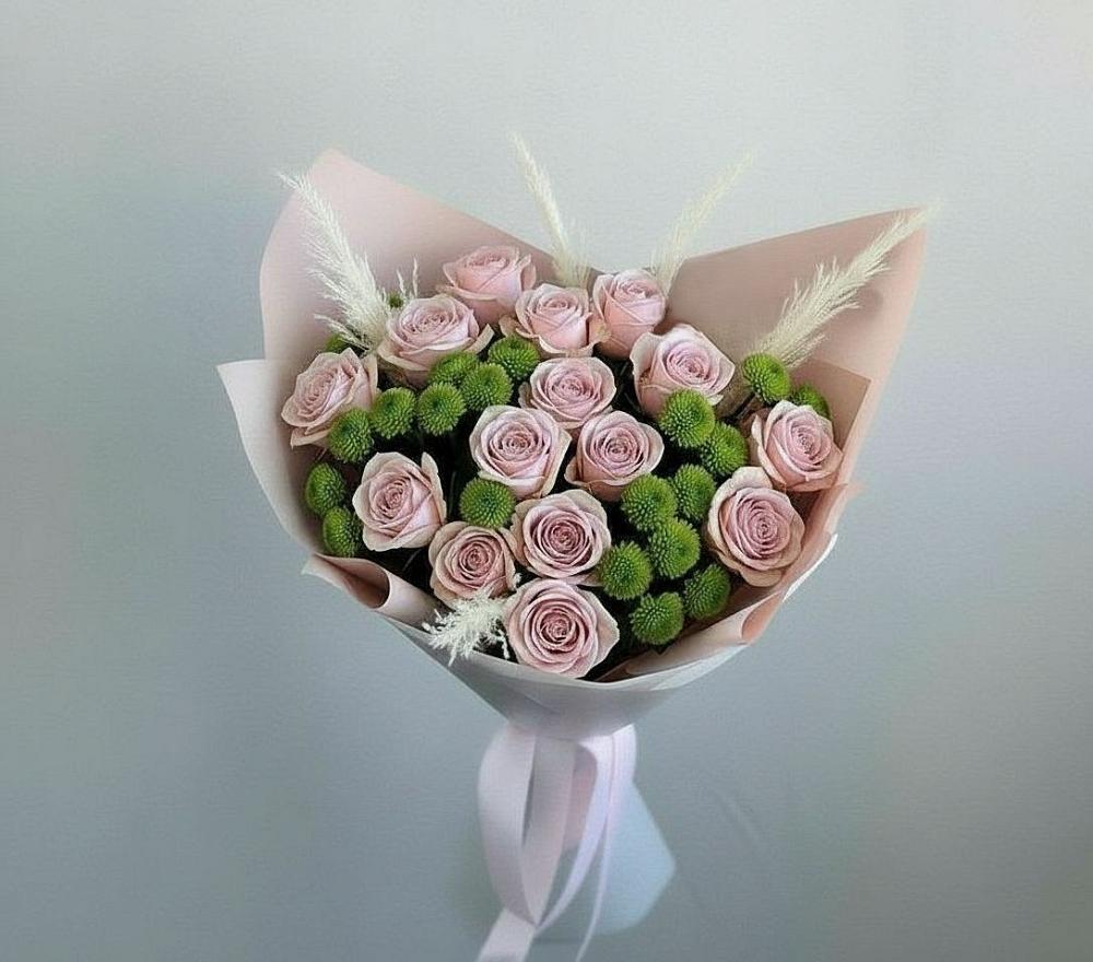 Букет цветов из: Розы и Хризантемы в Придорожной