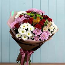 Букет цветов из:  Розы, Хризантемы и Альстромерии в Придорожной