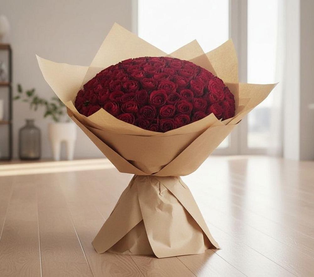 Букет 101 Красная роза в Придорожной