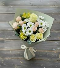 Букет цветов из:  Альстромерии, Розы и Хризантемы в Придорожной