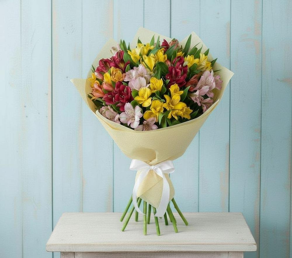 Букет цветов из: Альстромерии в Придорожной