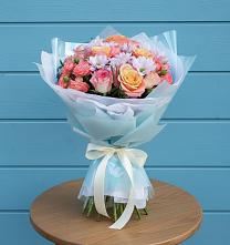 Букет цветов из:  Хризантемы и Розы в Придорожной