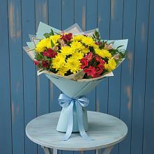 Букет цветов из:  Альстромерии и Хризантемы в Придорожной