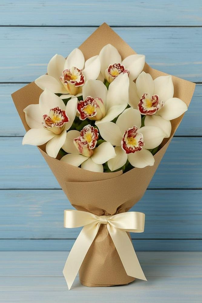 Букет цветов из: Орхидеи и Розы в Придорожной